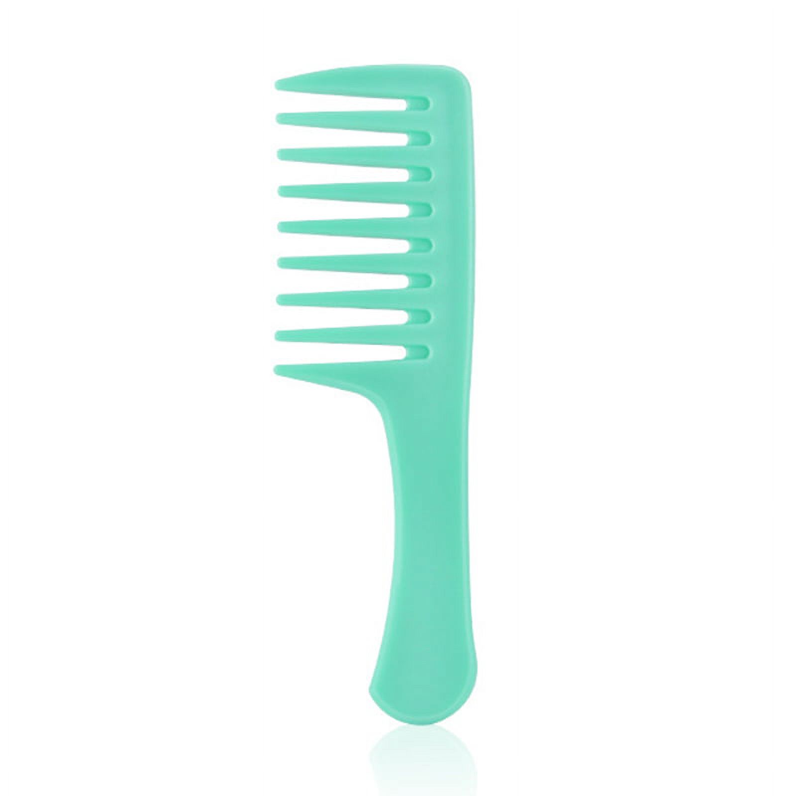 Shun Hair Comb Plastic Household Candy Color Big Tooth Comb Green Wide Tooth Comb Durable Detangling Hair Brush Professional Handgrip Comb for Curly Hair Long Hair Wet Hair New - image 2 of 2