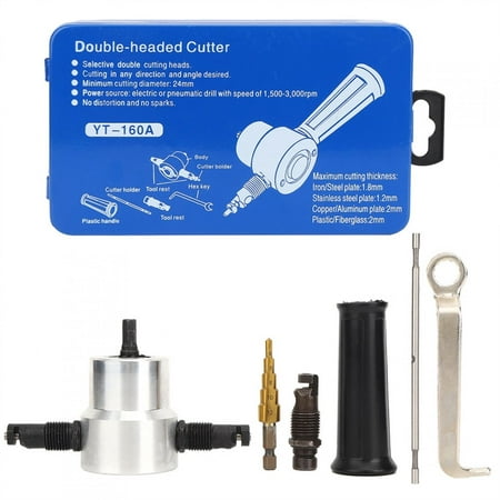 

6-Piece Double Headed Metal Sheet Nibbler Cutter Hole Saw Drill Attachment Set