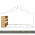 thumbnail image 4 of Full Size Metal Bed House Bed Frame with Shelves and Lights, White, 4 of 13