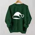 thumbnail image 4 of Guzom Womens Green Santa Hat Print Sweatshirt - Long Sleeve Crew Neck, Christmas Festive, Loose Fit for Holiday & Daily Wear,Size XL, 4 of 5