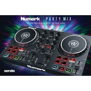 Numark Beginners Party Mix II DJ Controller Set with Built-In Lights, Mixer for Serato Lite