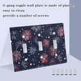 thumbnail image 3 of Yayeee Toggle Light Switch Wall Plate 2-Gang 4.56"x4.48" Decorative Outlet Cover, Red and Blue Fireworks Pattern, 3 of 7