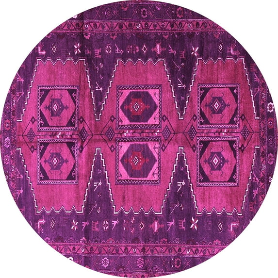 Ahgly Company Indoor Round Persian Pink Traditional Area Rugs, 3' Round