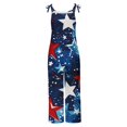 thumbnail image 4 of DDAPJ pyju American Flag Jumpsuit for Women 4th of July Patriotic Romper 2025 Summer Adjustable Straps Linen Overalls Loose Wide Leg Onesie Pants with Pockets Limited Time Sales Navy M, 4 of 5