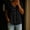 Black, variant on ZGRBOU Cotton Linen Shirts for Women V Neck Peplum Tops Empire Waist Button Down Blouses Solid Summer Beach Short Sleeve Tee