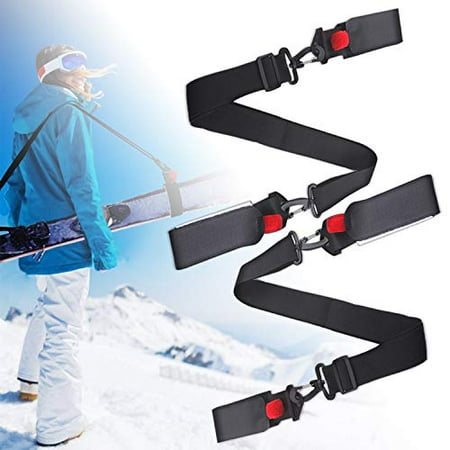 

Ski Straps & Pole Carrier - Shoulder Sling Protector Holders 2 Pack Adjustable Anti Scratches Skiing and Backcountry Gear Boots Transportation Easy Tool Hands-Free Ski Accessories for Kids Women