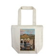 thumbnail image 1 of Yellowstone National Park, Wyoming, Cowgirls Scene (100% Cotton Canvas Reusable Tote Bag), 1 of 3
