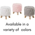 thumbnail image 5 of BirdRock Home Faux Fur Foot Stool Ottoman with Wood Legs - Silver, 5 of 12