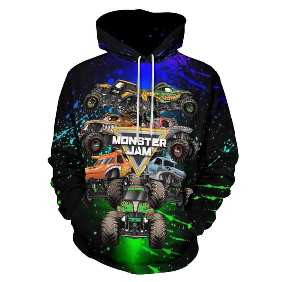 Monster Trucks-Ja-m Pullover Hoodie Casual Hooded Long Sleeves Sweatshirts Women Men