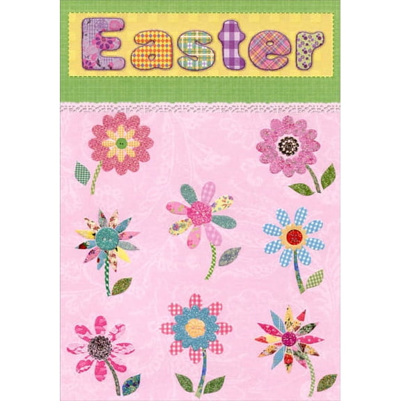 Designer Greetings Bright and Sparkling Flowers Easter Card