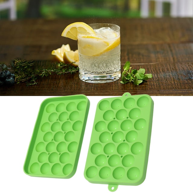 Plateau à Glace, Matériel de Silicone Plateau à Glace 25 Grille Conception Silicone Rond Plateau Sphère de Glace Mini Boule à Glace pour le Refroidissement des Boissons Café