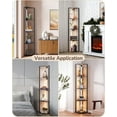 thumbnail image 6 of 64'' Burlywood LED Floor Lamp with Shelves - 3-Color Temp Stepless Dimmable Corner Standing Lamp for Living Room Bedroom Office, 6 of 8