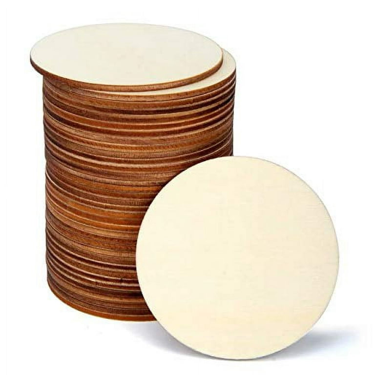 Blisstime 36 Pieces 3 Inch Unfinished Wood Circles Round Wooden Slices Wood  Drink Coasters Blank Wood Crafts for Painting, Writing, DIY Supplies,  Engraving and Carving, Home Decorations 