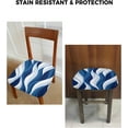 thumbnail image 6 of Dining Room Chair Seat Covers, Abstract Blue White Ombre Line Geometric Removable Stretch Chair Seat Cushion Slipcovers Protector for Holiday Party Festival Decoration, Set of 4, 6 of 6