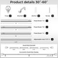 thumbnail image 4 of OLV 1" Silver Twist Cage Adjustable Single Curtain Rod Set for Windows,30-60", 4 of 8