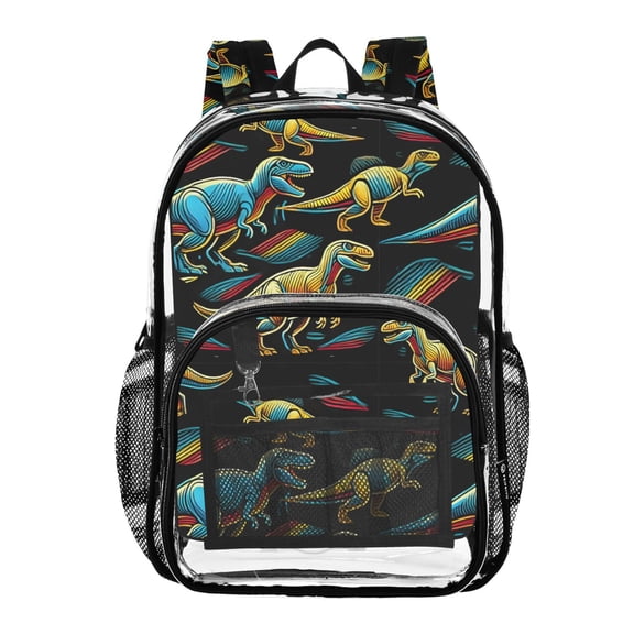 ALAZA Clear Backpack Dinosaur PVC Transparent BookBag