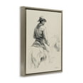 thumbnail image 4 of Stupell Industries Cowboy & Horse Sketch People Drawing Brown Floater Framed Canvas Art Print Wall Art, 25 x 31, 4 of 10