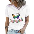 thumbnail image 2 of ICHUANYI Clearance Women Crewneck Print T-Shirts Print Tees Short Sleeve T-Shirt Blouse Tops(Green, XL) ICHUANYI WER2023080910414, 2 of 6