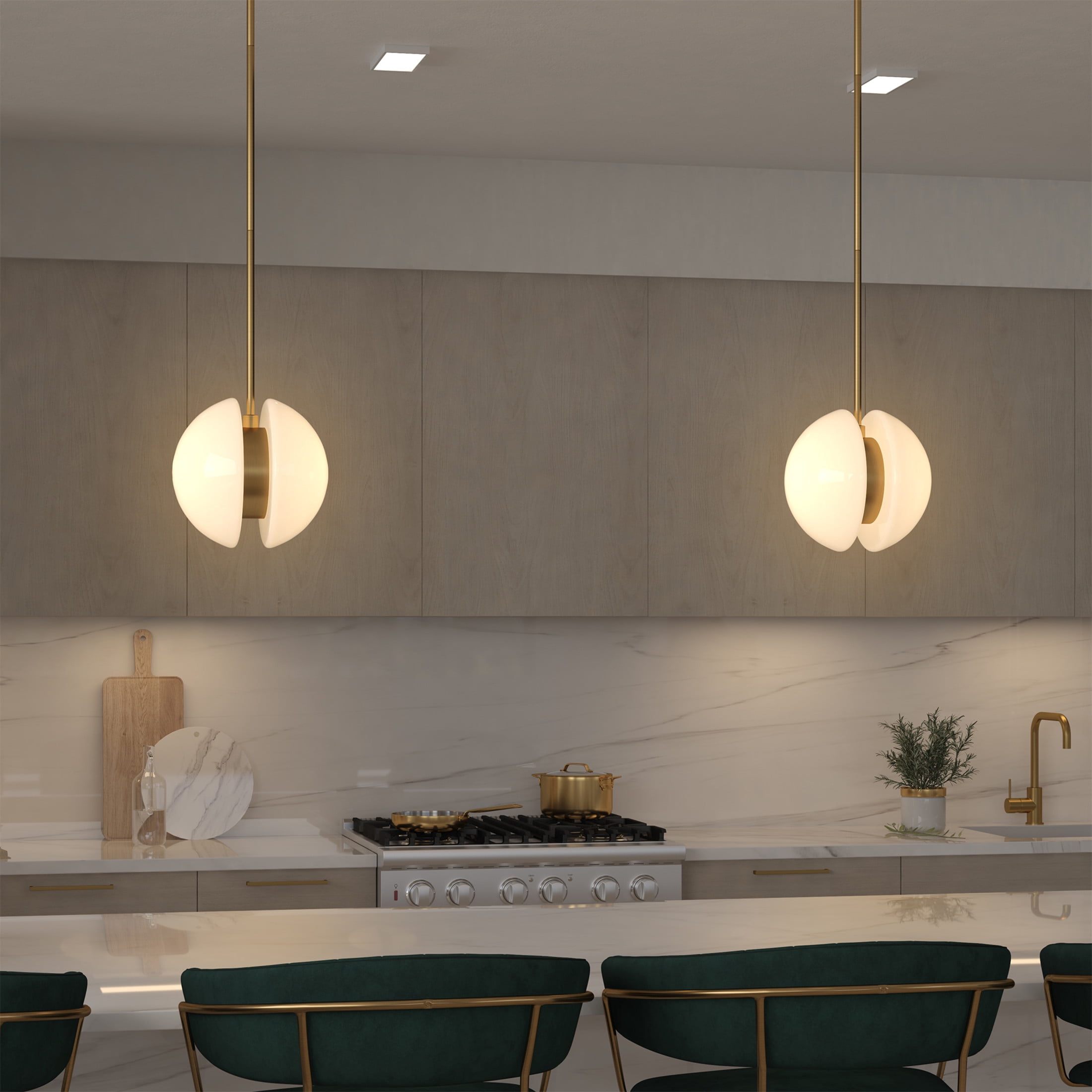 Evelyn&Zoe Modern/Contemporary 10" Wide Brass Pendant