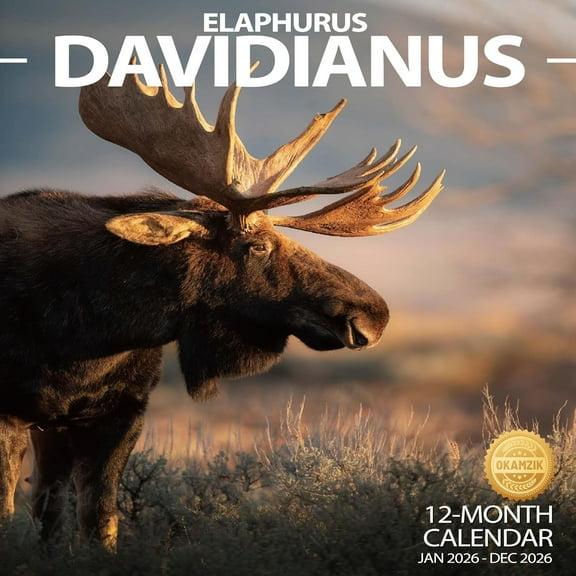 2026 Wall Calendar Elaphurus davidianus Planner Calendar, Hangable Monthly Wall Calendar with Large Blocks for Organizing & Planning, Academic Schedule, Home, Office & family