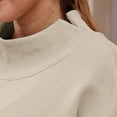 thumbnail image 4 of Womens Sweaters For Women Oversized Turtleneck Pullover Long Sleeve Top Drop Shoulder Solid Color Fleece Lined Relaxed Fit Cotton And Polyester 1Pc S Fall Sweaters For Women, 4 of 7