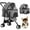 Grey, variant on YRLLENSDAN Foldable Pet Stroller with Detachable Carrier, Dog Stroller Small Dogs 3 Wheel 3-in-1 Multifunction Pet Carriers for Small Medium Dogs with Wheels Cat Stroller w/Storage Basket