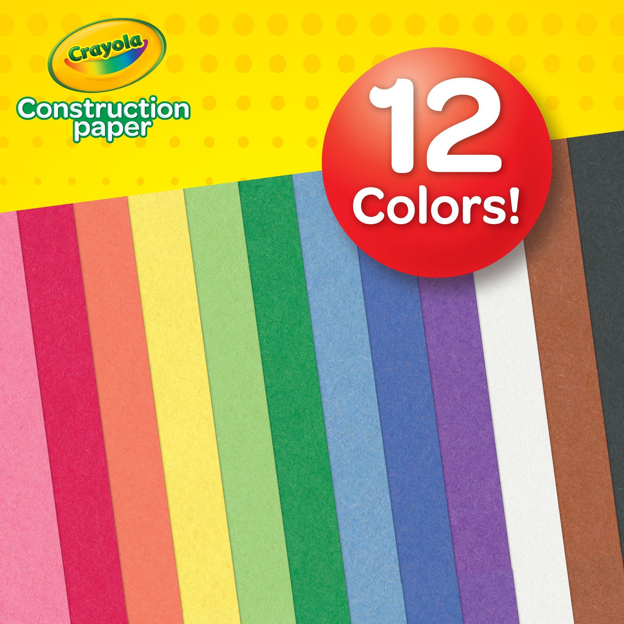 Crayola Construction Paper, 240 Pages, Valentines Party Supplies, 10 Colors, Craft Paper