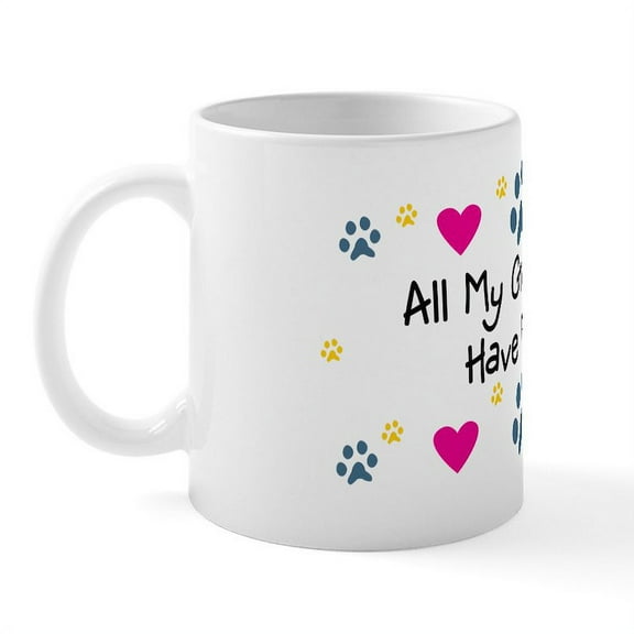 CafePress - All My Grandkids Have Paws Mug - 11 oz Ceramic Mug - Novelty Coffee Tea Cup
