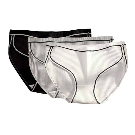 HCURIBAD Cotton Underwear for Women  Clearance! Women s Mixed Panty Set of 3 Mid Waist Stretchy Soft Cotton Solid Color Breathable Panties  Seamless Panties  Soft Underwear  Women s Panties Bronze L
