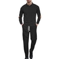 thumbnail image 2 of RUTAYY Men's Outfits Casual Sports 2 Piece Loose Fit Solid Color Long Sleeve Workwear Everyday Wear Classic Chic Sets, 2 of 9