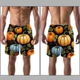 thumbnail image 3 of luoweisi Men's Beach Shorts Quick Dry Swim Trunks with Mesh Lining Thanksgiving Pumpkin L, 3 of 5