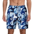 thumbnail image 3 of Uemuo Evil Eye Pattern Mens Swim Trunks Quick Dry Board Shorts with Mesh Lining, Stretch Beach Shorts Quick Dry No-Chafing Board Shorts-XX-Large, 3 of 9