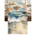 thumbnail image 5 of Watercolor Ocean Waves Beach Table Runner 13x70in Non-Slip Cotton Linen Table Runners, Abstract Seaside Cloudy Sky Dresser Scarves TableRunner for Dinner Kitchen Dining Wedding Party, 5 of 9