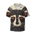 thumbnail image 5 of Daiia Retro Raccoon Graphic Print Men's Linen Shirts Short Sleeve Casual Shirts Button Down Shirt for Men Beach Summer Wedding Shirt-4X-Large, 5 of 6