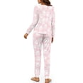 thumbnail image 3 of SCRAWLGOD Dog Paw Print Pajamas Womens Long Sleeve Nightwear for Women Pj Set of 2 Crewneck Women's Pajama Sets Fall Lightweight Women Lounge Travel Set Size S, 3 of 7