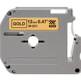 thumbnail image 2 of Brother Genuine P-touch M-831 Tape, 12mm (0.47") Standard Non-Laminated Label Maker Tape, Black on Gold, M831, 2 of 5