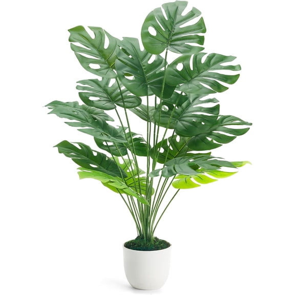 28" Fake Plants Large Artificial Monstera Faux Potted Plants Indoor Tall Tree for Living Room Decor