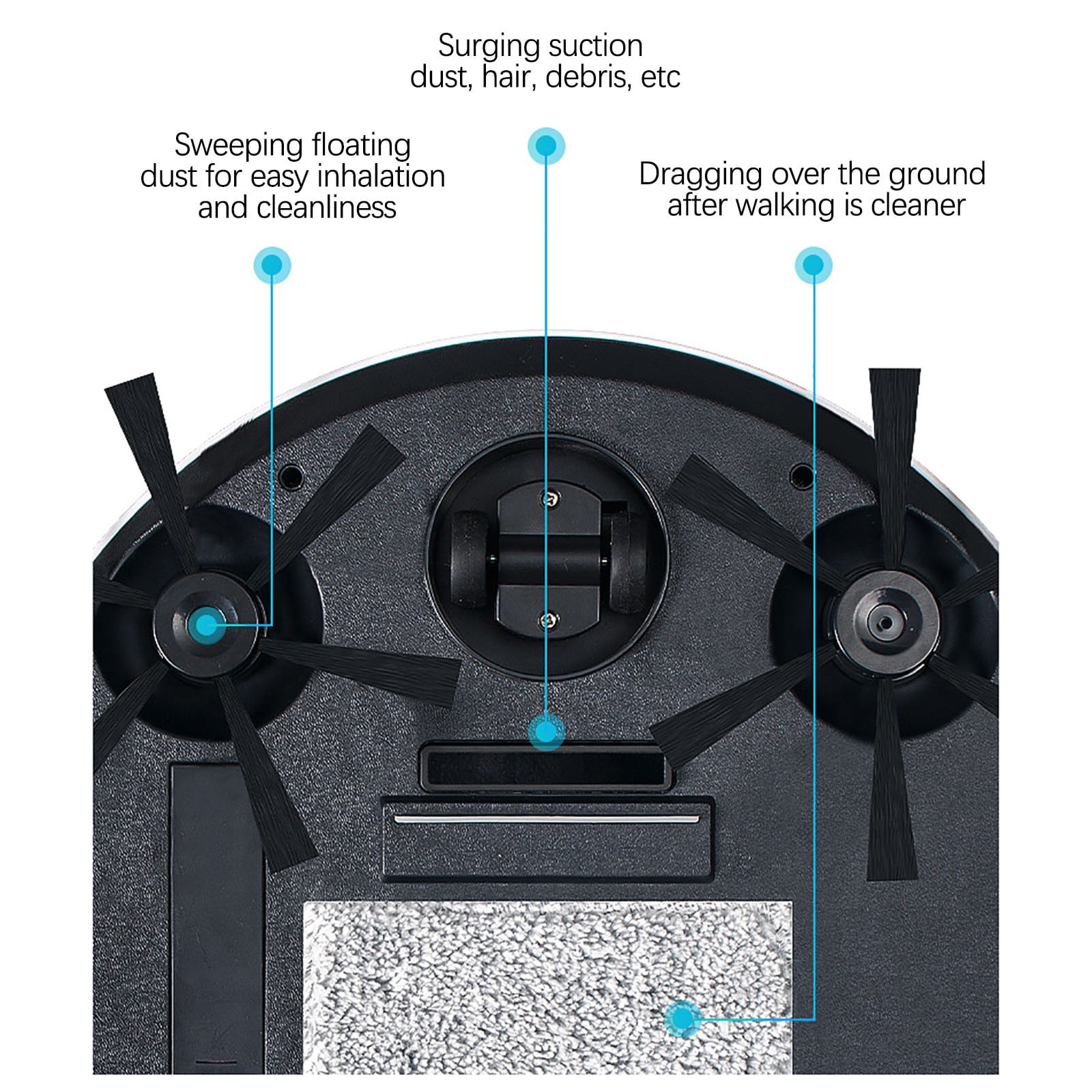 CaiTeLin Sweeping Robot Lazy Household Cleaning Machine USB Automatic Vacuum Cleaner Small Appliances Black and Friday Toy