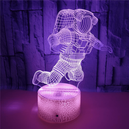 

JUSTUP Astronaut Night Light 3D Illusion Lamp 16 Colors with Remote Control Touch for Birthday Valentine s Day --- Crack Seat