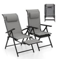 thumbnail image 1 of Gymax Chaises de Patio Pliantes Ensemble de 2 Chaises Longues avec Dossiers Réglables à 10 Niveaux, 1 of 9