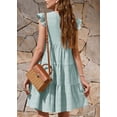 thumbnail image 5 of Summer Dresses for Women Ruffle Sleeve Mini Babydoll Dress Beach Casual Loose Flowy Dresses Sundress, 5 of 6