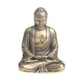 thumbnail image 1 of Estatua de Buda, diseño vintage de latón, 37 mm, diseño de Buda sentado, 1 of 3
