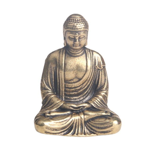 Estatua de Buda, diseño vintage de latón, 37 mm, diseño de Buda sentado