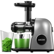 Aicok Juicer Machines, Slow Masticating Juicer with Higher Juice Yield and Drier Pulp For Vegetables and Fruits- Easy to Use and Clean | 150-Watt | Quiet Motor & Reverse Function | BPA-Free