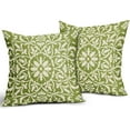 thumbnail image 2 of Lime Green Pillow Covers 20x20 Set of 2 Green Cream Bohemian Ethnic Carpet Boho Style Vintage Flower Print Decorative Throw Pillows Outdoor Square Cushion Cases Farmhouse Decor for Home Sofa Bed, 2 of 6