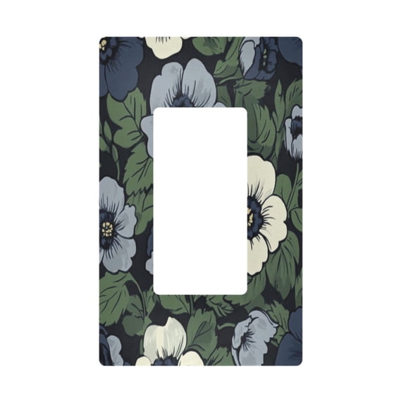 Yayeee Rocker Switch Wall Plate 1-Gang 4.6"x2.9" Home Decorative Outlet Cover, Dark Floral