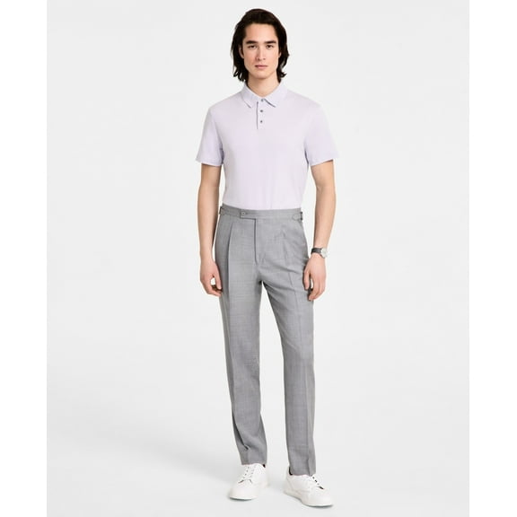 Calvin Klein Mens Slim fit Dress Pants 40 / 30 Light Grey Solid Wool
