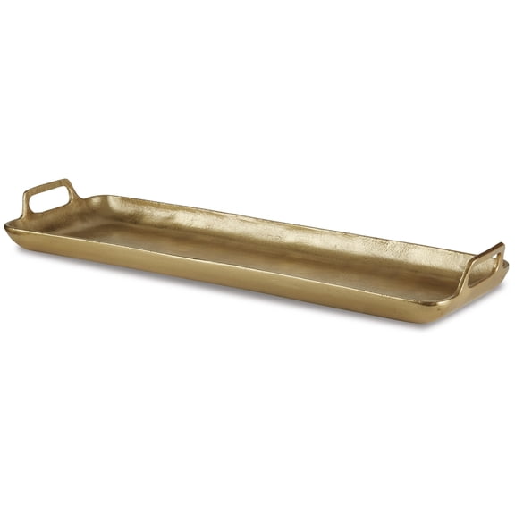 Signature Design by Ashley Contemporary Posy Tray  Gold Finish