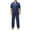 Navy, variant on Agkizg Mens Silk Satin Pajama Set Two-piece Pjs Sets Plus Size Short Sleeve Shirt and Long Pajama Pant Set Soft Sleepwear Loungewear Nightwear Sets Green S