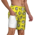 thumbnail image 3 of Balery White Popcorn Mens Swim Trunks Swim Shorts for Men Quick Dry Inseam Beach Shorts with Compression Liner Pocket-Medium, 3 of 9